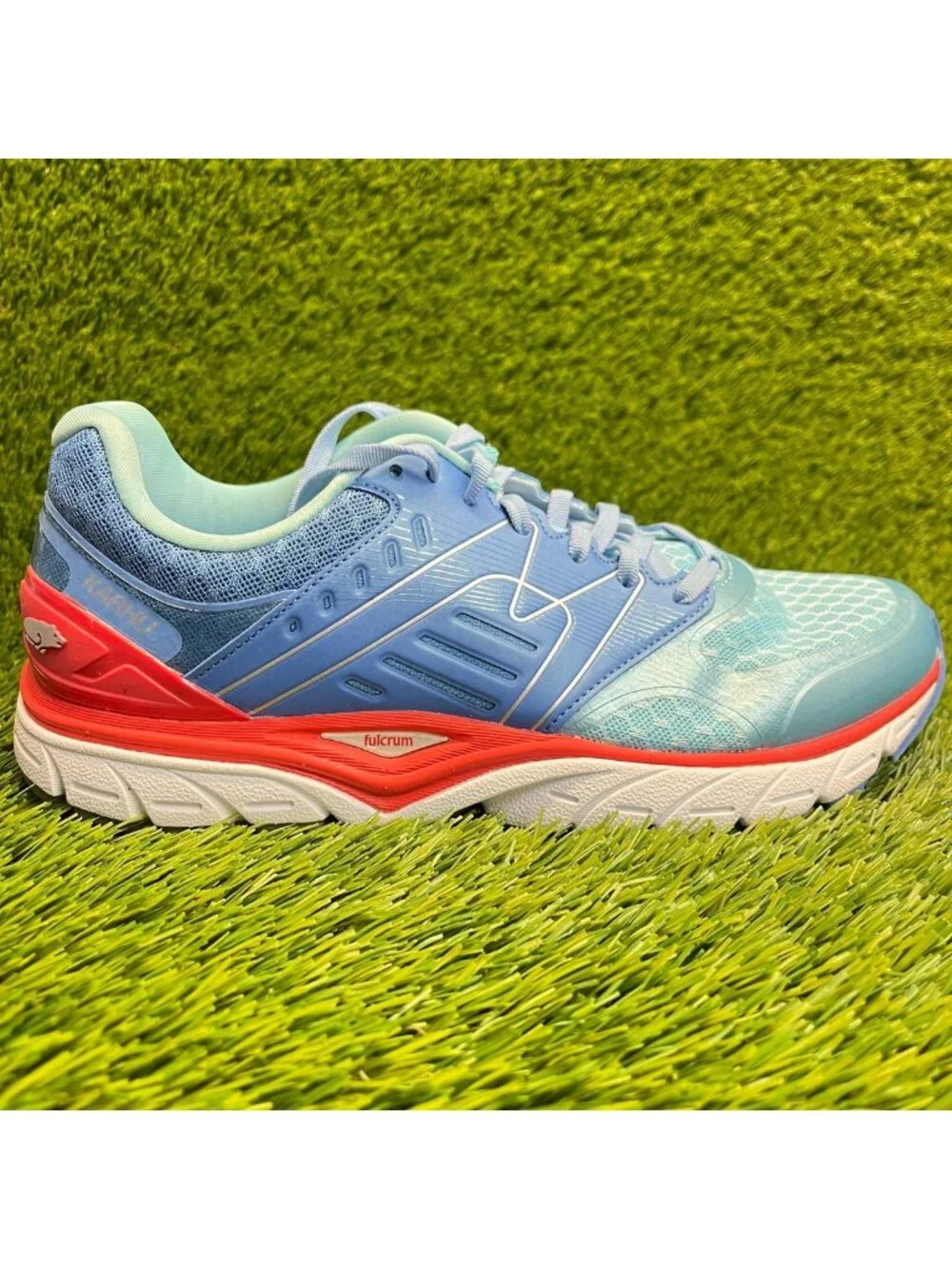 Karhu Fast 7 MRE Womens Size 9.5 Silver Lake Blue Red Running Shoes Sneakers